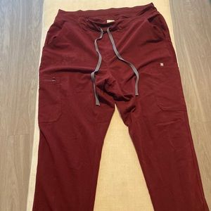 Maroon red Fig scrub pants